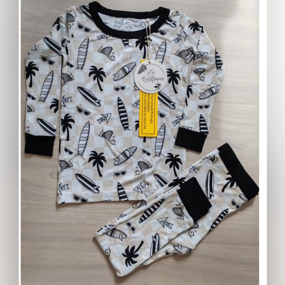 Bamboo Pajama Set with Surfboard Print